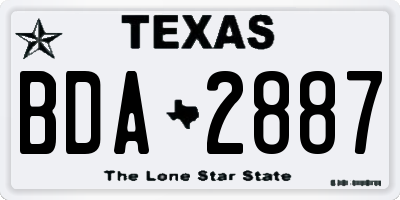 TX license plate BDA2887