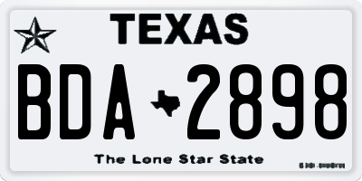 TX license plate BDA2898