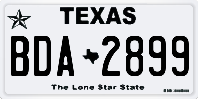 TX license plate BDA2899