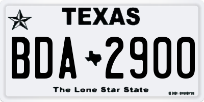TX license plate BDA2900