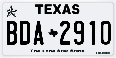 TX license plate BDA2910