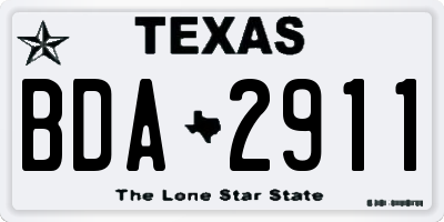 TX license plate BDA2911