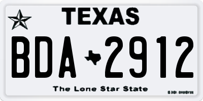 TX license plate BDA2912
