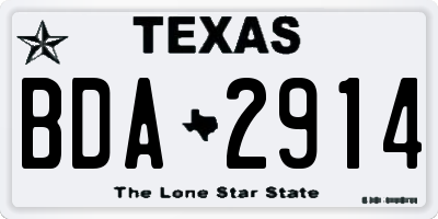 TX license plate BDA2914