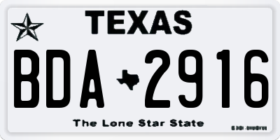 TX license plate BDA2916