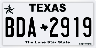 TX license plate BDA2919