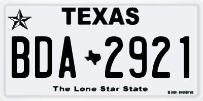 TX license plate BDA2921