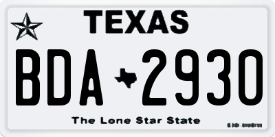 TX license plate BDA2930