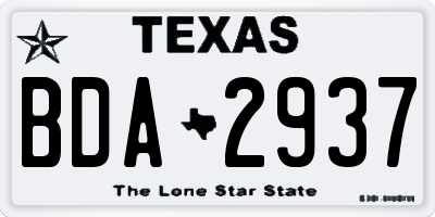 TX license plate BDA2937