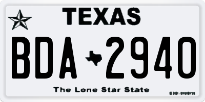 TX license plate BDA2940