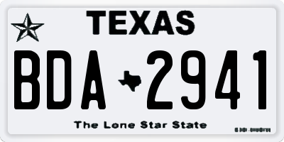 TX license plate BDA2941