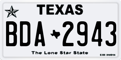 TX license plate BDA2943