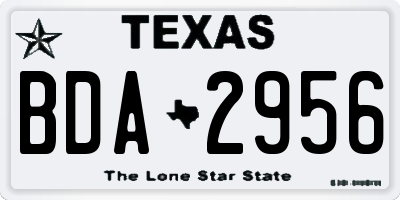 TX license plate BDA2956