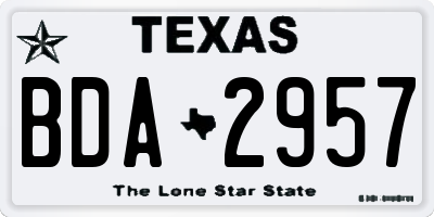TX license plate BDA2957