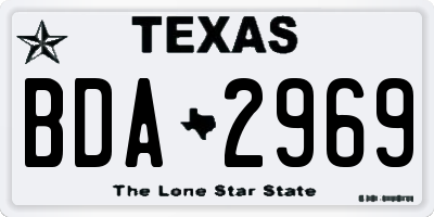 TX license plate BDA2969