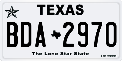 TX license plate BDA2970