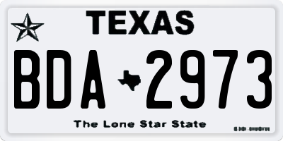TX license plate BDA2973