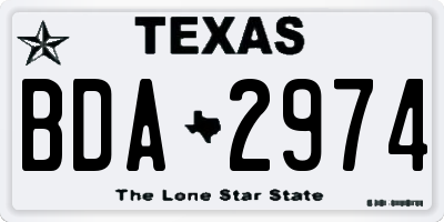 TX license plate BDA2974