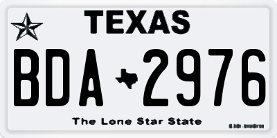 TX license plate BDA2976