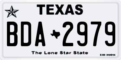 TX license plate BDA2979