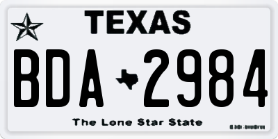 TX license plate BDA2984