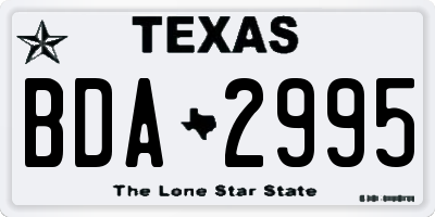TX license plate BDA2995