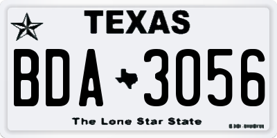 TX license plate BDA3056