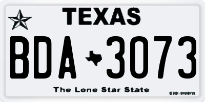 TX license plate BDA3073