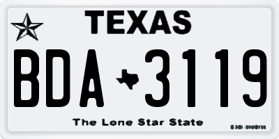 TX license plate BDA3119