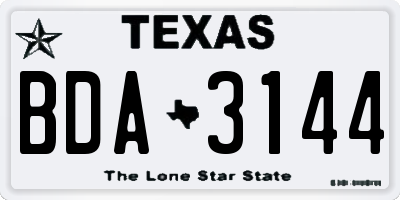 TX license plate BDA3144