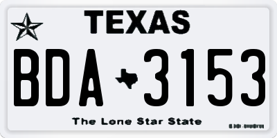 TX license plate BDA3153
