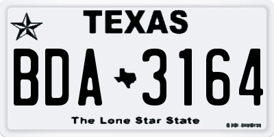 TX license plate BDA3164
