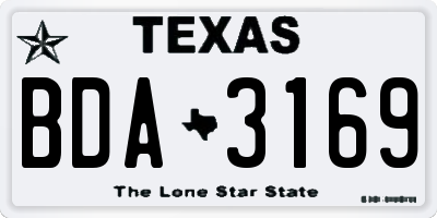 TX license plate BDA3169