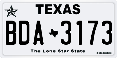 TX license plate BDA3173