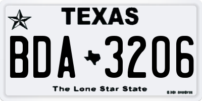 TX license plate BDA3206