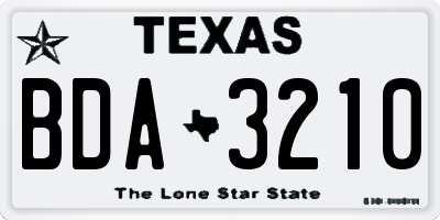 TX license plate BDA3210