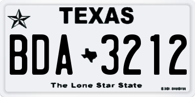 TX license plate BDA3212