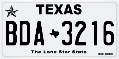 TX license plate BDA3216