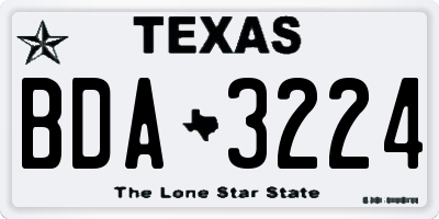 TX license plate BDA3224