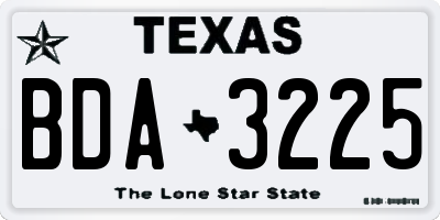 TX license plate BDA3225