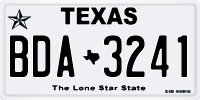 TX license plate BDA3241