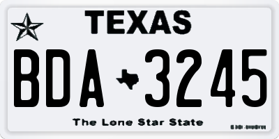 TX license plate BDA3245