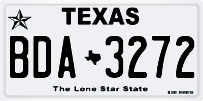 TX license plate BDA3272