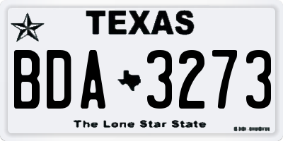TX license plate BDA3273