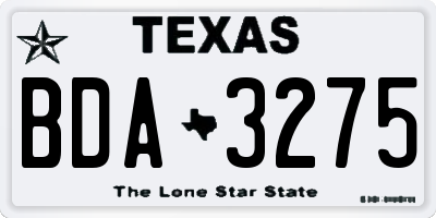 TX license plate BDA3275