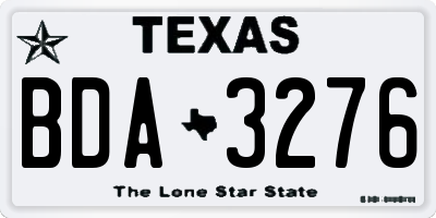 TX license plate BDA3276