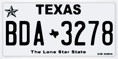 TX license plate BDA3278
