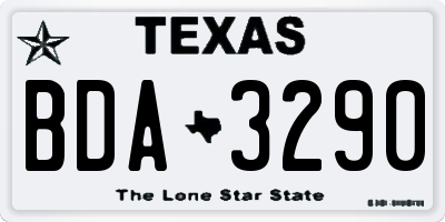 TX license plate BDA3290