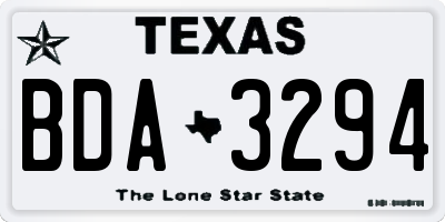 TX license plate BDA3294