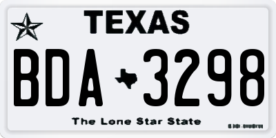 TX license plate BDA3298